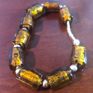 RARE EARLY SILPADA AMBER AND SS BEAD BRACELET